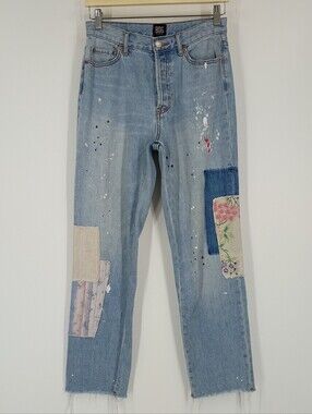 BDG Patchwork Slim Straight Jeans